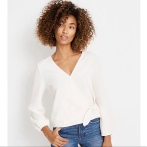 Madewell white wrap shirt